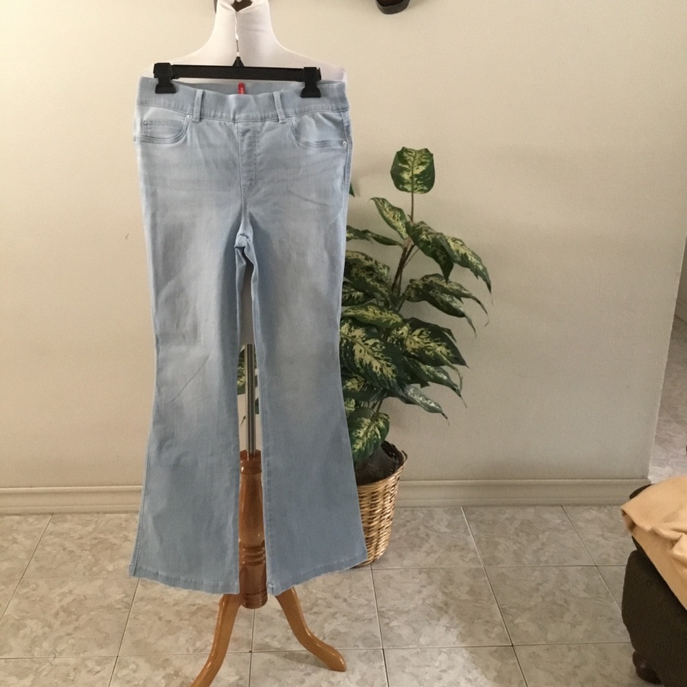 HP-PANK FLARE RETRO-INSPIRED JEAN WASH/STRETCH HIGH RISE TUMMY SHAPING DENIM/SZM - Picture 3 of 15